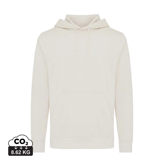 Iqoniq Rila könnyű újrah. pamut kapucnis pulóver ivory white L Unisex