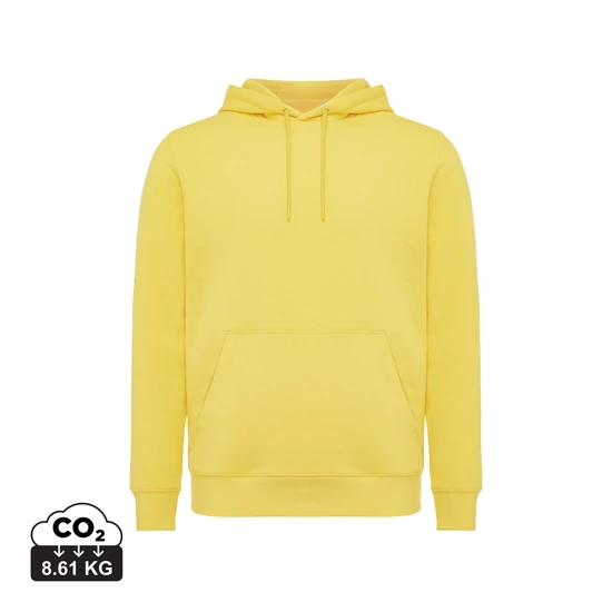 Iqoniq Rila könnyű újrah. pamut kapucnis pulóver sárga L Unisex