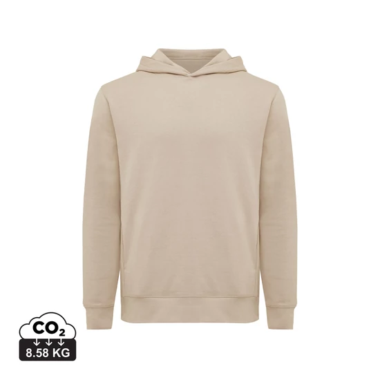 Iqoniq Yengo újrah. pamut kapucnis pulóver oldalsó zsebekkel desert XL Unisex