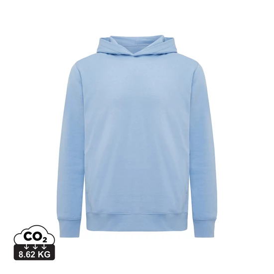 Iqoniq Yengo újrah. pamut kapucnis pulóver oldalsó zsebekkel sky blue L Unisex