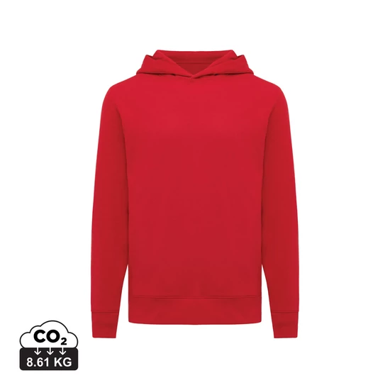 Iqoniq Yengo újrah. pamut kapucnis pulóver oldalsó zsebekkel piros XXXL Unisex