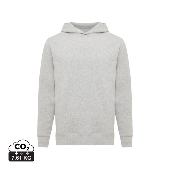 Iqoniq Yengo újrah. pamut kapucnis pulóver oldalsó zsebekkel light heather grey 4XL Unisex