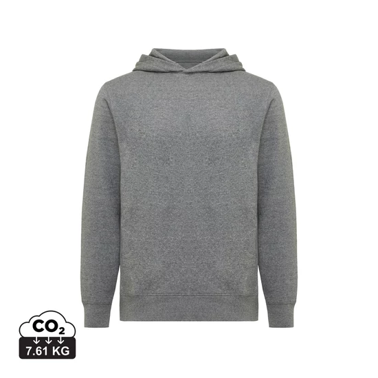 Iqoniq Yengo újrah. pamut kapucnis pulóver oldalsó zsebekkel light heather anthracite L Unisex