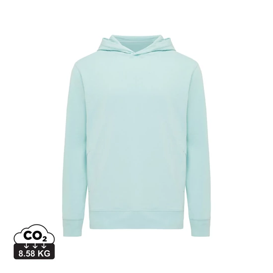 Iqoniq Yengo újrah. pamut kapucnis pulóver oldalsó zsebekkel crushed mint L Unisex