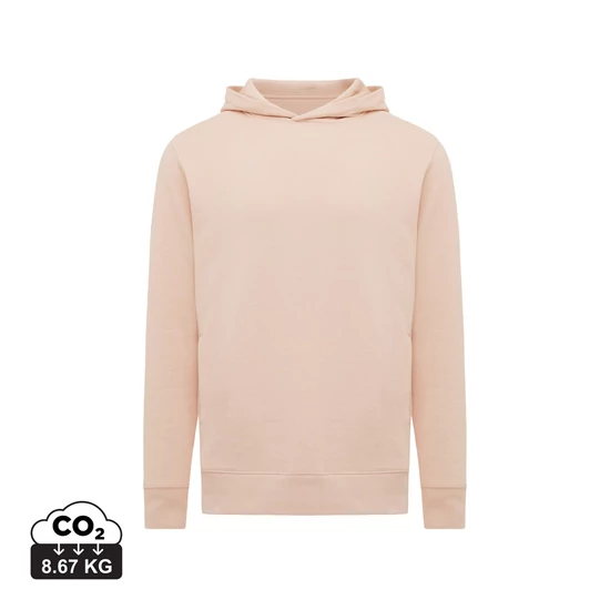 Iqoniq Yengo újrah. pamut kapucnis pulóver oldalsó zsebekkel peach nectar L Unisex