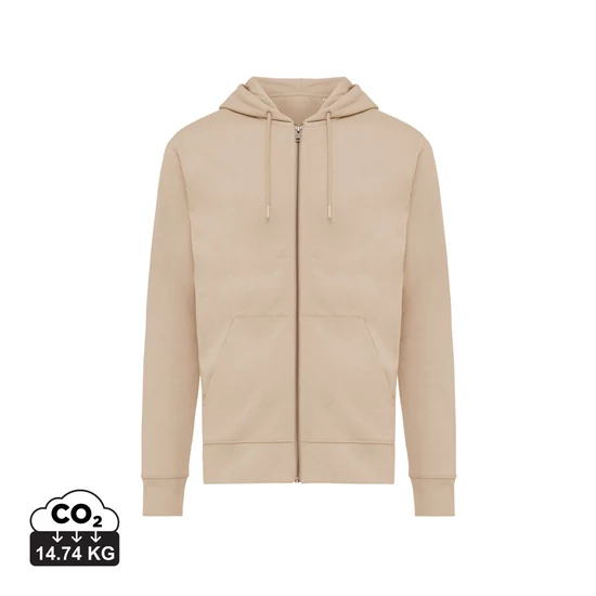 Iqoniq Abisko újrahaszn. pamut cipzáras kapucnis pulóver desert XXXL Unisex