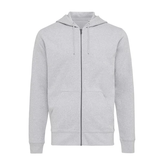 Iqoniq Abisko újrahaszn. pamut cipzáras kapucnis pulóver heather grey XXS Unisex