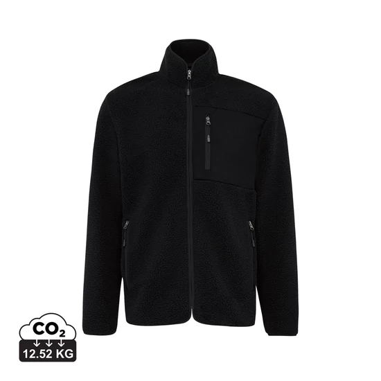 Iqoniq Diran újrah. poliészter bolyhos polár dzseki fekete XXXL Unisex