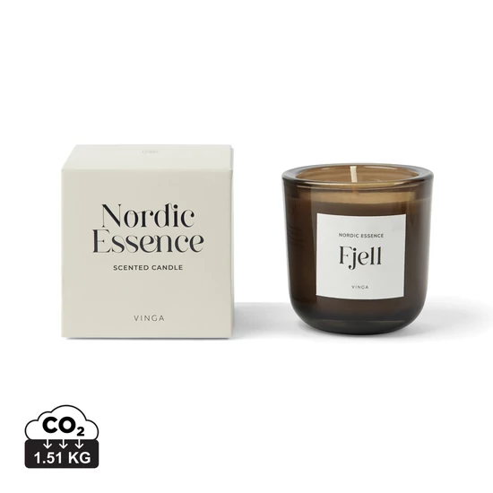 Nordic Essence illatgyertya, kicsi off white, sötétbarna  
