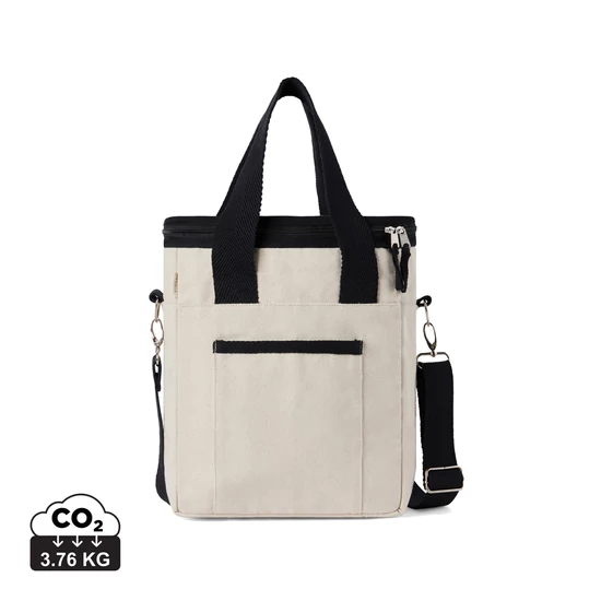 VINGA Volonne AWARE™ újrahasznosított vászon hűtőtáska off white, fekete  