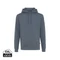 Iqoniq Torres újrahaszn. pamut kapucnis pulóver festetlen heather navy L Unisex
