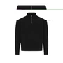 Kép 1/19 - IQONIQ Elgon újrahaszn. pamut negyed cipzáras pulóver fekete 4XL Unisex