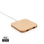 Kép 1/12 - Bambusz 5W-os vezeték nélküli töltő USB-vel barna  