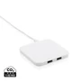 Kép 1/11 - 10W-os vezeték nélküli töltő USB csatlakozókkal fehér  
