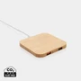 Kép 1/11 - Bambusz 10W-os vezeték nélküli töltő USB-vel barna  