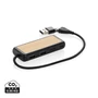 Kép 1/7 - Link RCS újrah. műanyag&bambusz kettős bemeneti USB elosztó fekete  