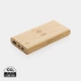 Kép 1/13 - Bambusz 8000 mAh 5W-os vezeték nélküli töltős powerbank barna  