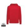 Kép 1/16 - Iqoniq Yengo újrah. pamut kapucnis pulóver oldalsó zsebekkel piros XL Unisex