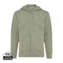 Kép 1/34 - Iqoniq Abisko újrahaszn. pamut cipzáras kapucnis pulóver heather green XL Unisex