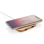 Kép 3/12 - Bambusz 5W-os vezeték nélküli töltő USB-vel barna  