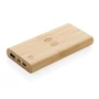 Kép 8/13 - Bambusz 8000 mAh 5W-os vezeték nélküli töltős powerbank barna  