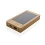 Kép 2/14 - Sunwick 10.000 mAh bambusz napelemes powerbank barna  