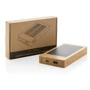 Kép 13/14 - Sunwick 10.000 mAh bambusz napelemes powerbank barna  